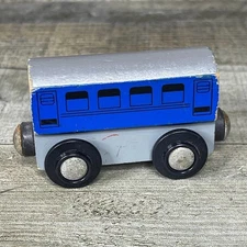 Maxim Enterprise Magnetic Wooden Railway Blue Train Passenger Car