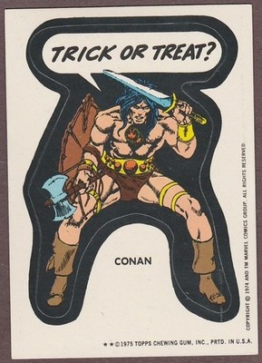 1975 TOPPS COMIC BOOK HEROES STICKERS CONAN TRICK OR TREAT?