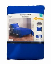 Mainstays Blue/Grey 5 Piece Comforter Set Twin/TwinXL