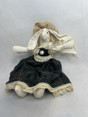 vintage greensward co ltd folk art stuffed bunny made in hong kong