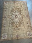 Vintage 4'x6' Stunning French Aubusson hand knotted wool Needlepoint area rug