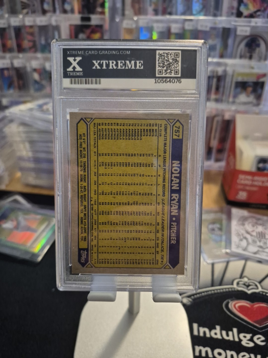 1987 Topps Nolan Ryan Graded 9 NM-MT view 2