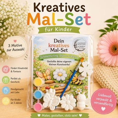 Kreatives Mal-Set für Kinder | DIY Bastelset | Handgemacht | Geschenkidee Gips