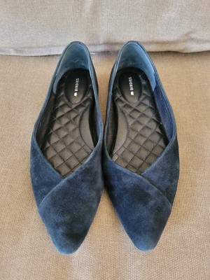 BIRDIES The Goldfinch Pointed Toe Ballet Flats Size 8 Black Suede Loafer