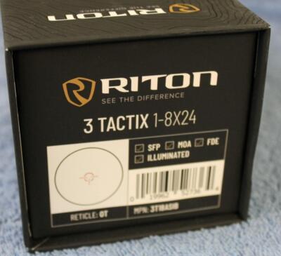 Riton 3 Tactix 1-8x24 Riflescope FDE Finish 1/2 MOA Illuminated Reticle NEW