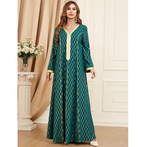 Muslim Floral Kaftan Islamic Women Maxi Dress Ramadan Dubai Caftan Moroccan Gown - Picture 178 of 216