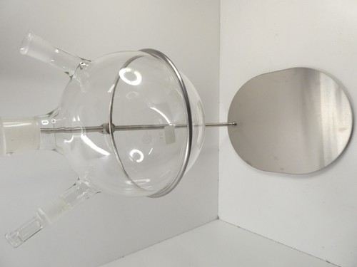 VINTAGE SCIENTIFIC GLASS 3 SPOUT BOTTLE CHEMIST LABORATORY STAINLESS STEEL STAND - Picture 7 of 13