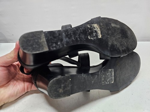 Nine West Womens Size 9.5 Black Pumps Strappy 2" Wedge Heel Open Toe - Picture 10 of 10