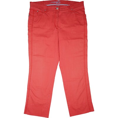 Raphaela BRAX 46 Jeans Trousers Salmon Ladies 7/8 Ankle Stretch High Thin W34