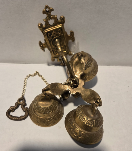 VTG SOLID BRASS TRIPLE DOOR CHIMES ENTRYWAYJINGLE DOOR BELLS(DB-25-M-0 - Picture 3 of 3