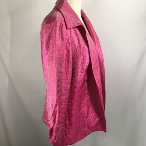 Choices Womens Open Front Jacket Sz Large Pink Fuchsia Glitter NWT $54 - Picture 2 of 6