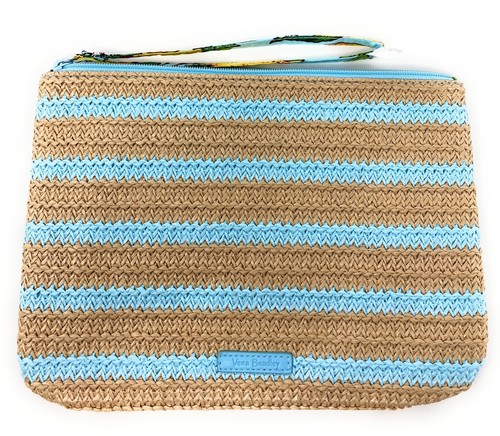 VERA BRADLEY "Lemon Grove " Squeeze the Day Zip Wristlet Straw Clutch Bag - Picture 2 of 3