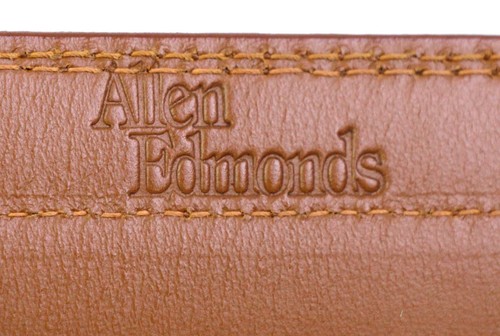 Allen Edmonds BROWN REAL LEATHER 1 1/8"Wd STITCH CASUAL DRESS MEN'S BELT 36 (63A - Picture 7 of 16