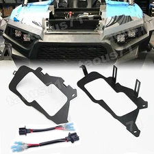 For 15-UP POLARIS RZR 4 900 XP Headlight 3" LED Light Pod Mount+Conversion Wire