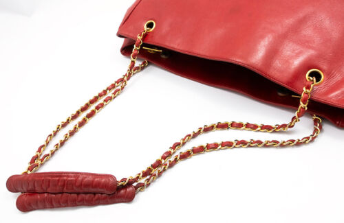CHANEL TOTE BAG CHAIN SHOULDER BAG 255 TASCHE SCHULTERTASCHE MATTELASSE XL ROT - Bild 8 von 19