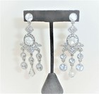 Clear Rhinestone Dangle Drop Chandelier Earrings