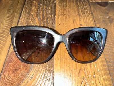Chanel 5343 Brown Quilted denim CC butterfly Sunglasses No  display picture 3