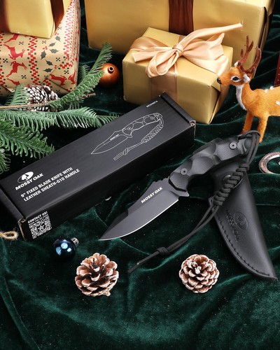 9" Hunting Knife with Sheath, Full Tang G10 Handle Outdoor Knife 14C28N Steel - Picture 8 of 8