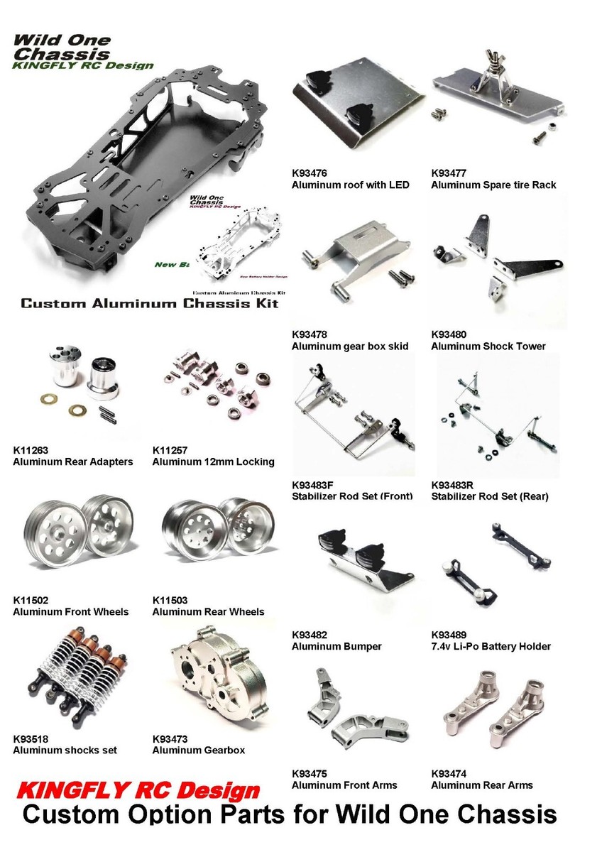 Kingfly Aluminum option parts for Tamiya Wildone/ BLOCKHEAD/Fast