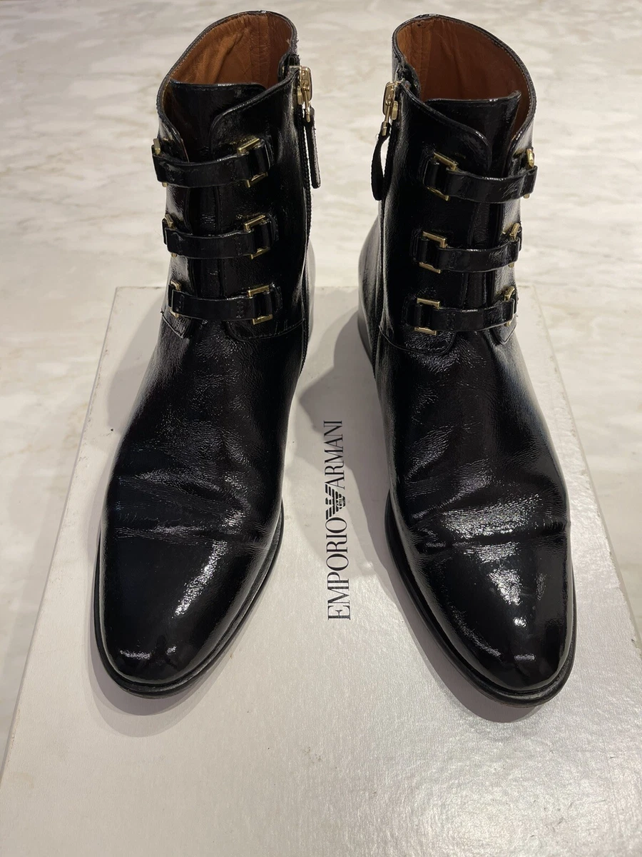 Armani black deals boots