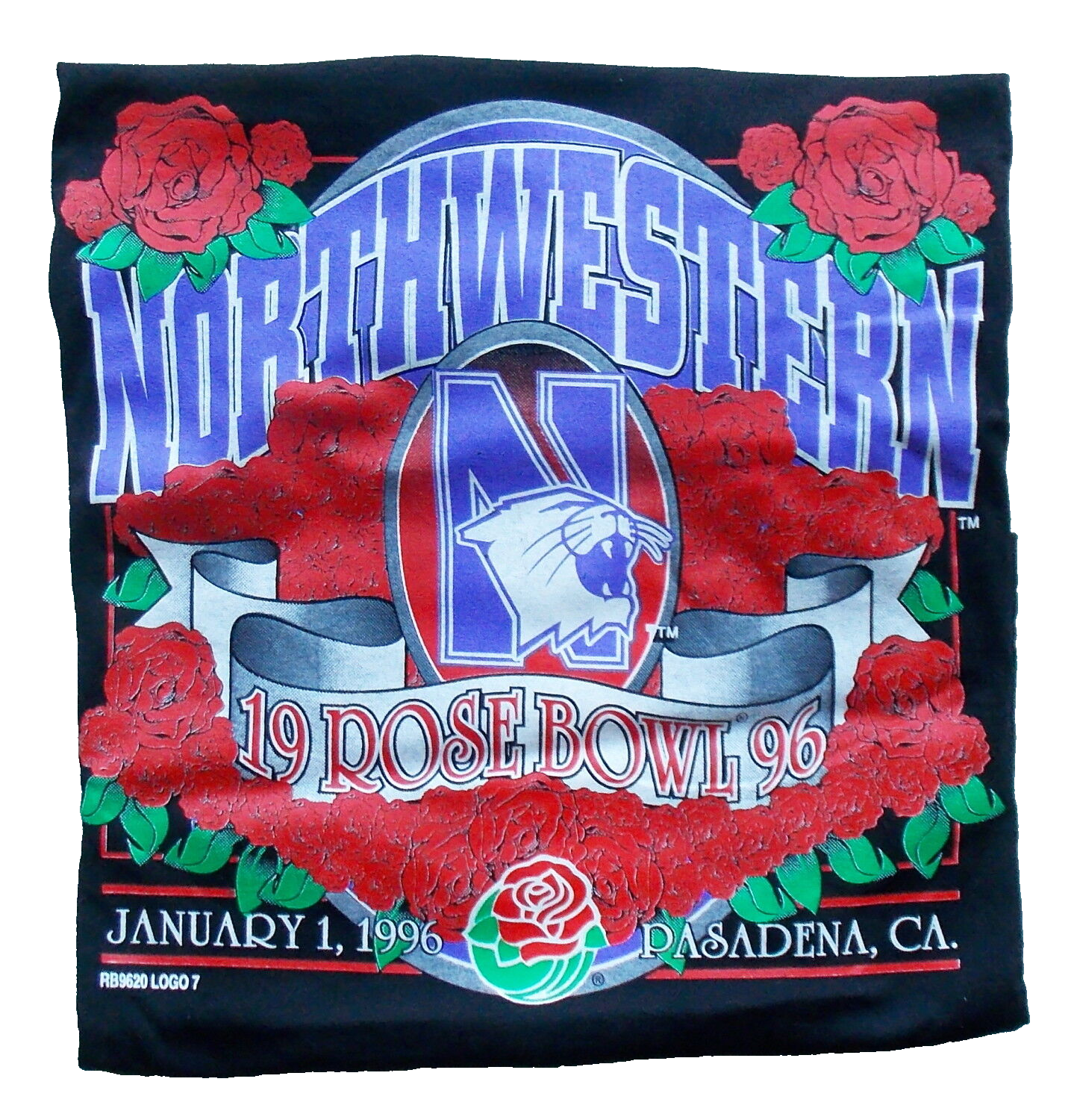 1996 Northwestern Wildcats Rose Bowl Black Football Shirt