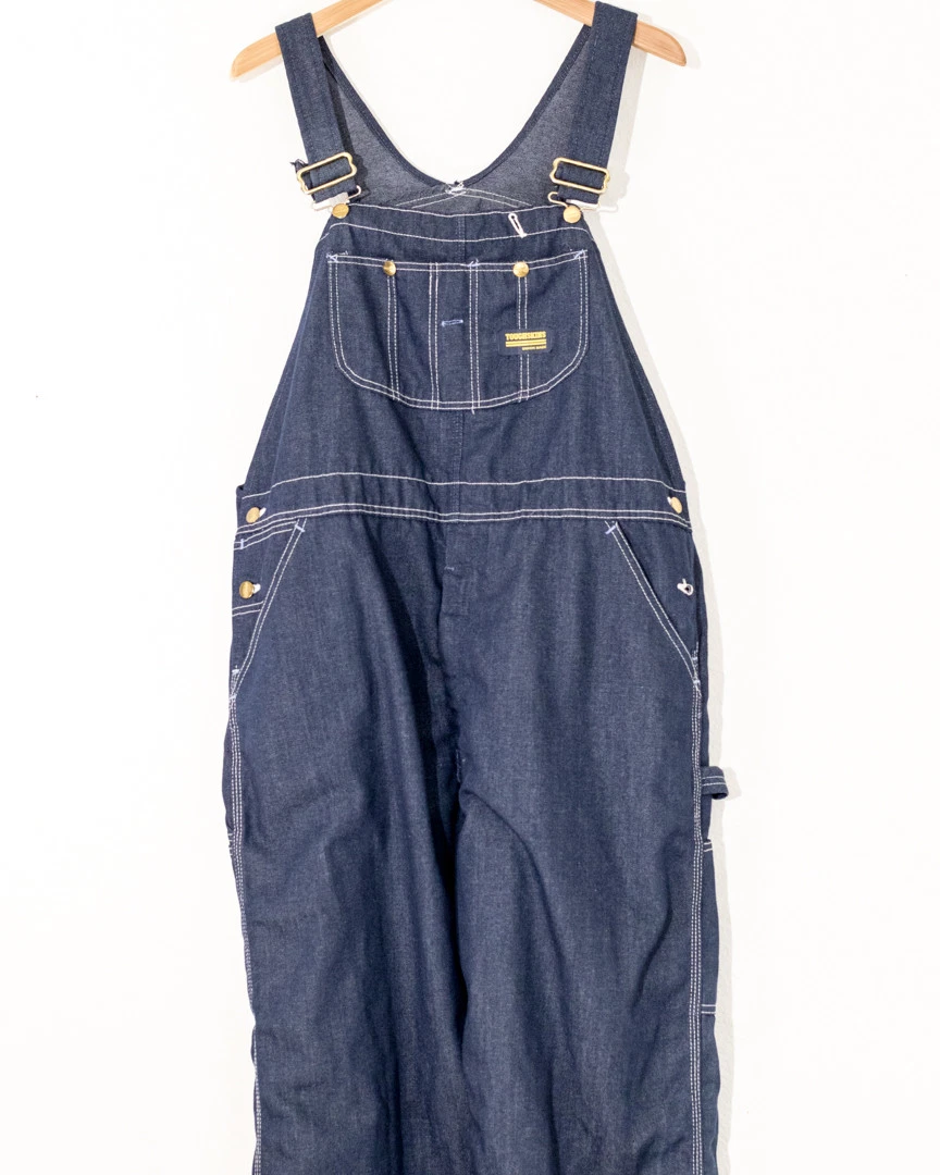 Vintage Sears Toughskins Dark Blue Denim Overalls Union Made Scovill Work Wear