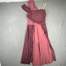 Balera W Wine Rose Lyrical Dance Dress Adult Small Flowy Stage Costume Leotard