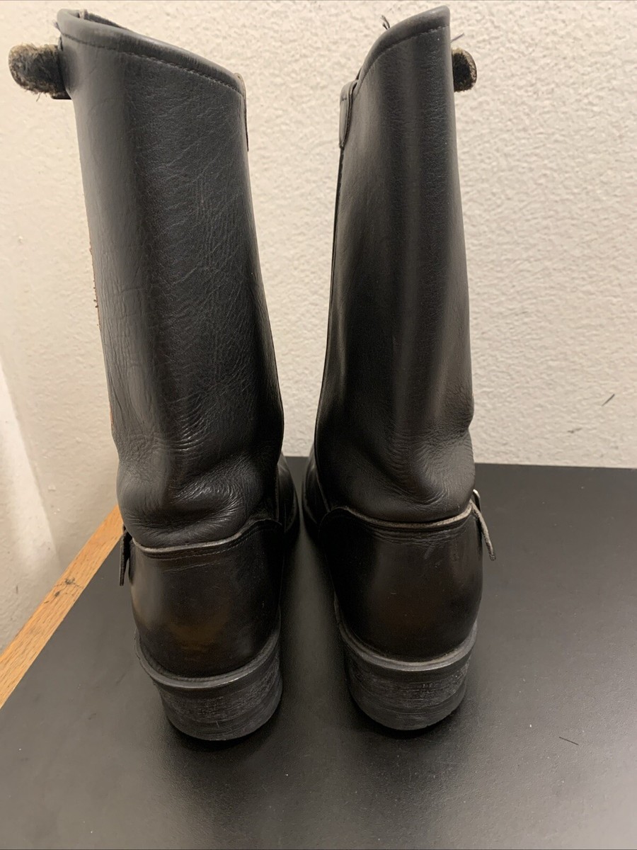 VTG HARLEY DAVIDSON Leather Motorcycle Engineer Boots Embroidered