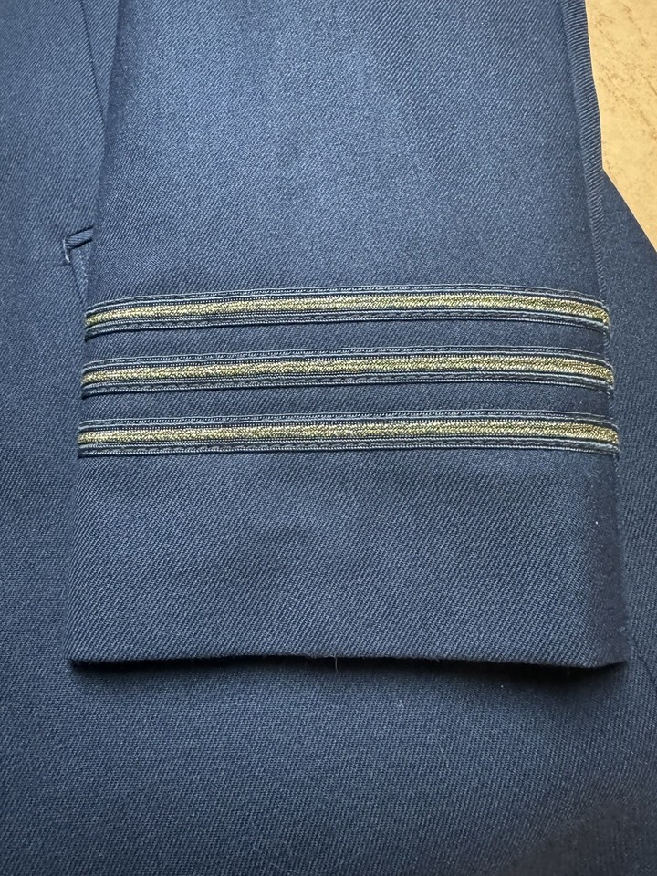 Murphy & Hartelius Mens Sz 44L Pilot Uniform 4 Band Suit Jacket Navy