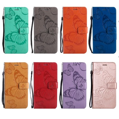 For Xiaomi Mi Redmi New 3D Butterfly Embossed Wallet PU Leather Case Stand Cover