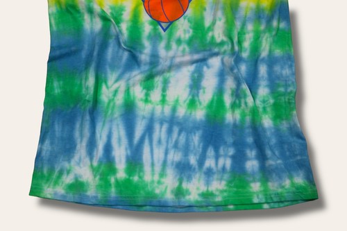 CUSTOM 1 OF 1 VINTAGE Y2K NEW YORK KNICKS XL NBA TIE DYE T-SHIRT GREEN YELLOW - Picture 5 of 10