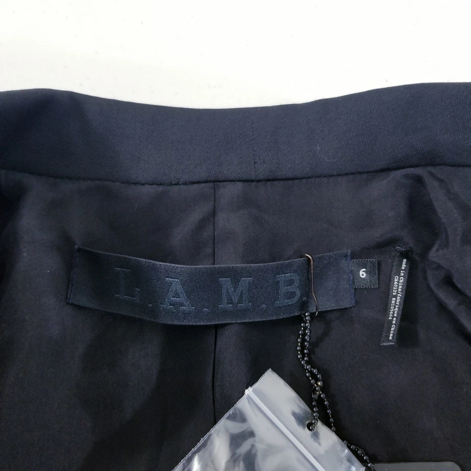 L.A.M.B. Gwen Stefani Blazer Women Size 6 Black Double Breasted NEW Jacket - Image 2 of 4