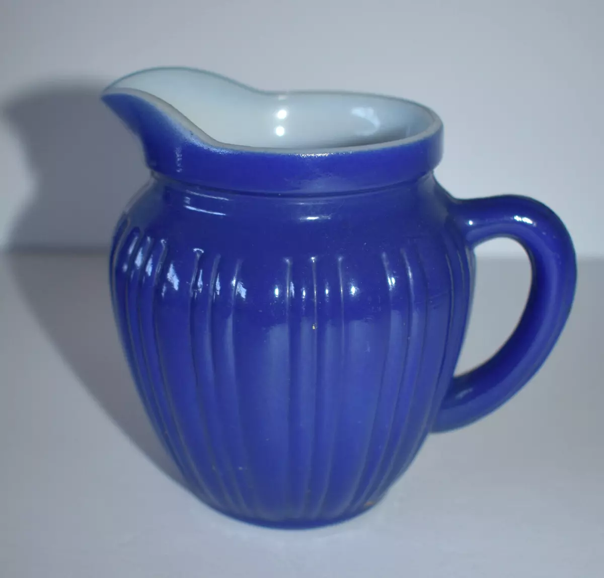 Vintage Hazel Atlas Kix Cereal Premium Blue Glass Milk Pitcher