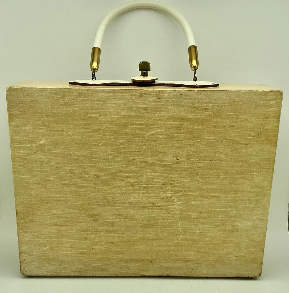 BOLSO DE CAJA DE MADERA "Carriage Trade" de colección ENID COLLINS, 1964, Collins Of Texas Foto 4 de 4