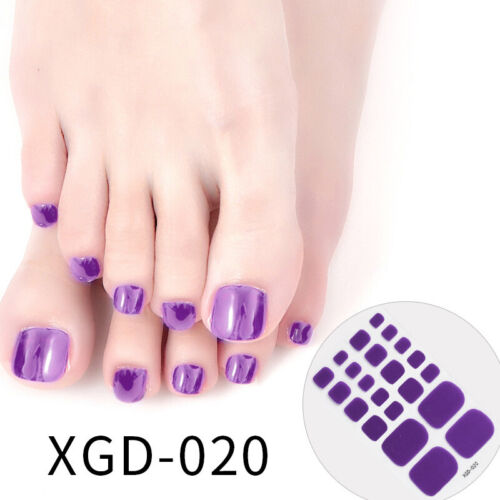 Full Size Solid Colour Manicure Self-Adhesive Stick Toe Nail Wraps Gel Stickers - Picture 26 of 52