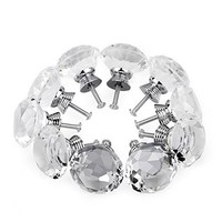 Fu Store 10pcs 40mm Diamond Shape Clear Crystal Glass Cabinet Knob Cupboard Fu Store 10pcs 40mm Diamond Shape Clear Crystal Glass Cabinet Knob Cupboard
