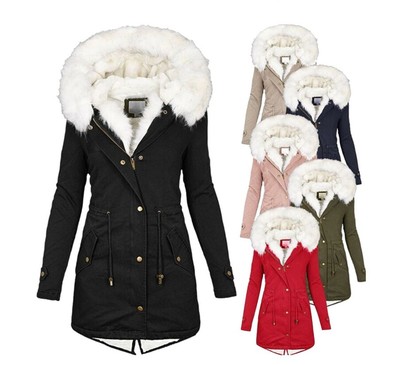 Damen Warmer Winter Kapuzenparka Winter Warme Jacke Steppjacke Steppjacke Lange