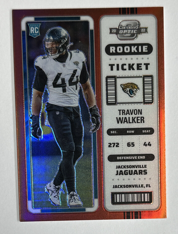 2022 Panini Contenders Optic Rookie Ticket Red Travon Walker RC 027/175 #92