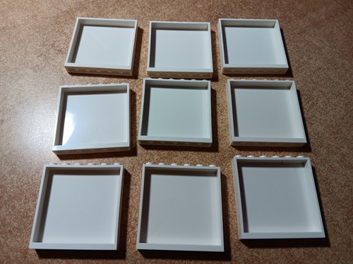 LEGO BULK LOT OF 9 WHITE WALL PANELS 1X6X5 #59349