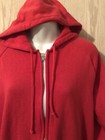 VINTAGE Big Yank Hoodie Mens Medium Red Thermal 80s Sweatshirt Full Zip Solid — photo 3