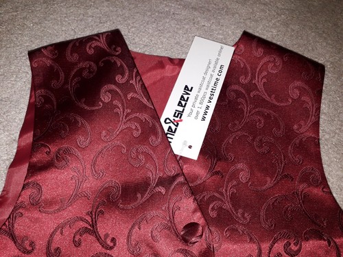 *NEW* Dark Red Boys Waistcoat and Bow Tie Set (2-3 years) - Picture 2 of 7