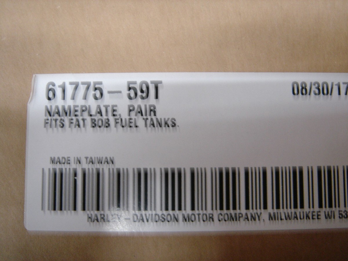 Harley Davidson OEM 61775-59T 1959-1960 FL GAS TANK NAMEPLATES