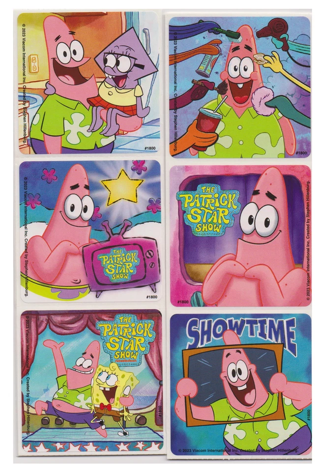 KIDS LOVE STICKERS 25 SpongeBob Patrick Star Show Stickers, 2.5" x 2.5" each, Party Favors