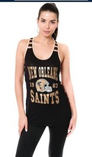 Camiseta sin mangas Ultra Game NFL para mujer de malla espalda deportiva New Orleans Saints talla L