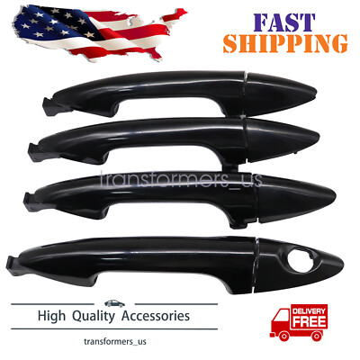 4X Exterior Door Handle Front Rear Left Right For Hyundai Accent 2012-2017