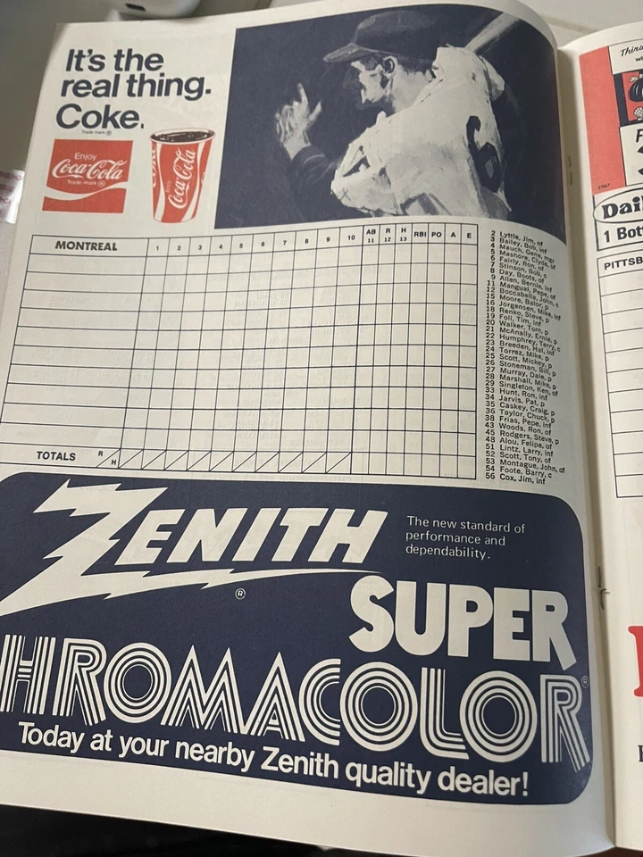 1973 Pittsburgh Pirates Program v Montreal - Image 2 of 4