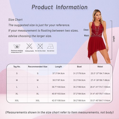 Womens V Neck Lyrical Dance Costume Cross Back Modern Contemporary Dance Dress - Picture 19 of 67