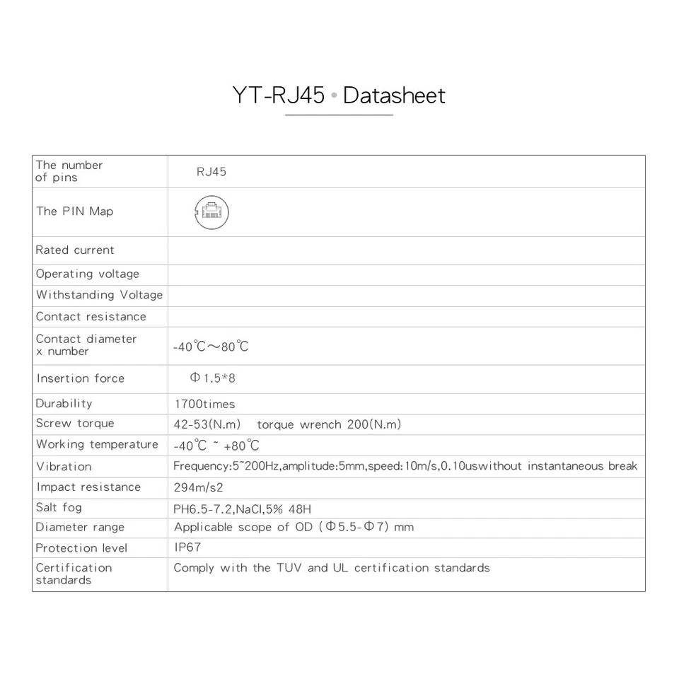 26-24AWG IP67 Panel Waterproof RJ45 Cable Connector 8P8C Ethernet PCB Adapter - Image 4 of 4