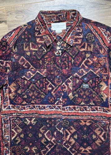 Ralph Lauren Denim Supply Corduroy Aztec Southwest Pearl Snap Shirt Large Slim - Picture 3 of 15