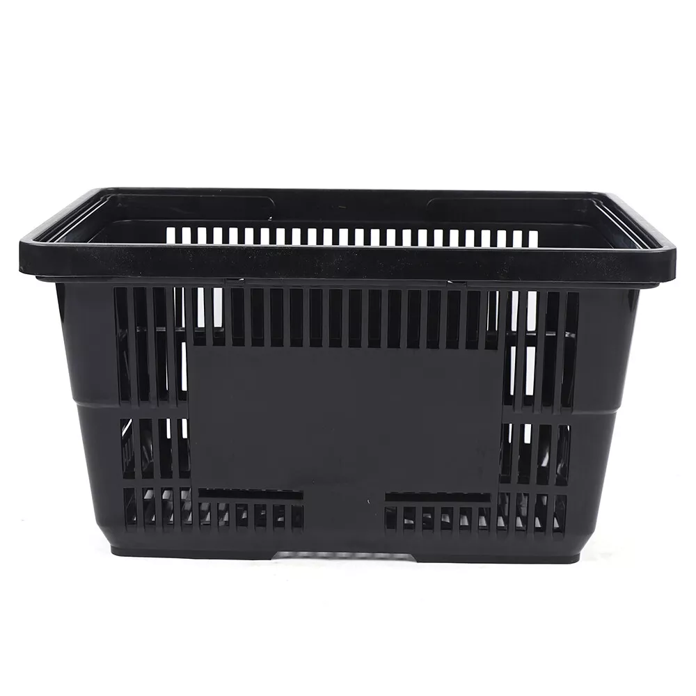 Regency Plastic Handheld Shopping Basket (Black) - 12/Pack